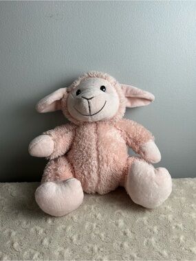 Silver One Light Pink Lamb Sheep Plush Stuffed Animal Toy Shaggy Fuzzy Lovey